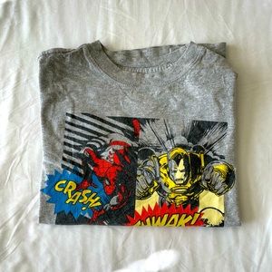 MARVEL KIDS GREY LONG SLEEVE SHIRT